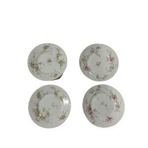 Vtg Theodore Haviland Limoges France Set of 4 Salad Plates Roses Replacement EUC